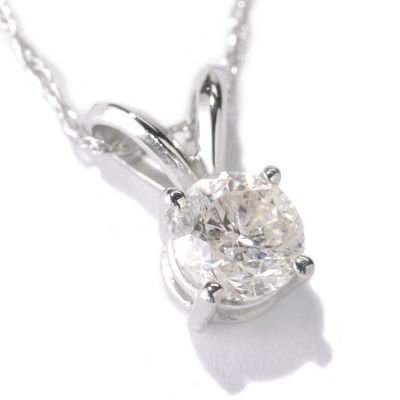 14K WG .33 TTCW HI I2 DIAMOND SOL PEND
