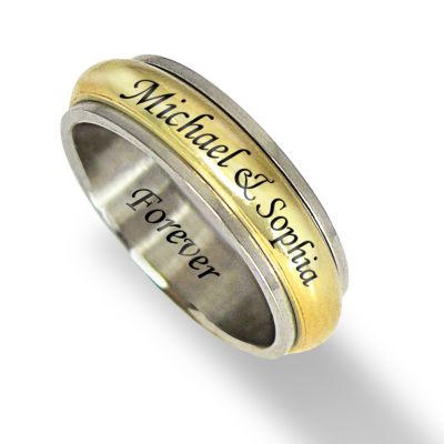 STNLS STL PRSNLZD HIS SPINNER RING