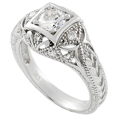 STRLNG SLVR PAVE STYLE RND CUT CZ RING