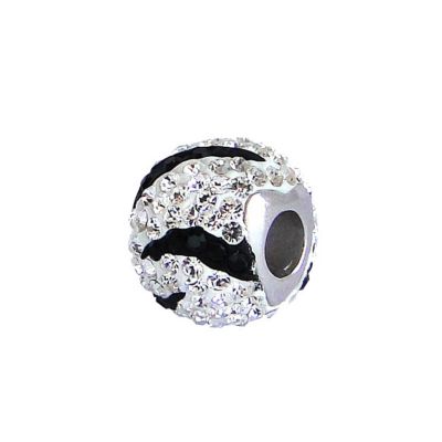 124-250 - Charles Garnier Sterling Silver Crystal Couture White Tiger Bead