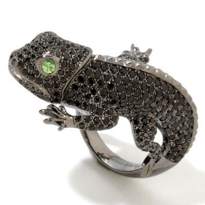 124-843 - Gem Treasures Sterling Silver 3.87ctw Multi Gemstone Lizzard Ring