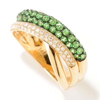 EFFY 14K CHOICE DIAMOND PAVE CROSS OVER BAND