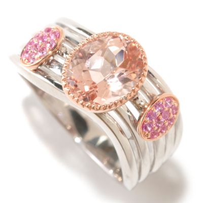 124-889 - Gem Treasures 2.00ctw Morganite & Pink Sapphire Ring