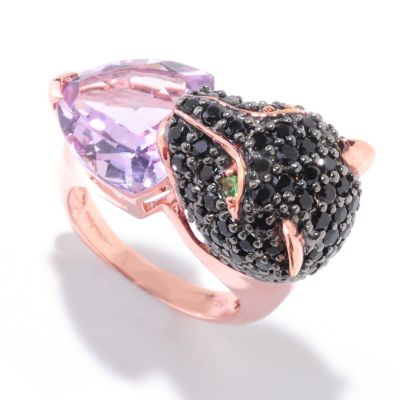 124-900 - NYC II 6.47ctw Amethyst, Spinel & Tsavorite Panther Ring 