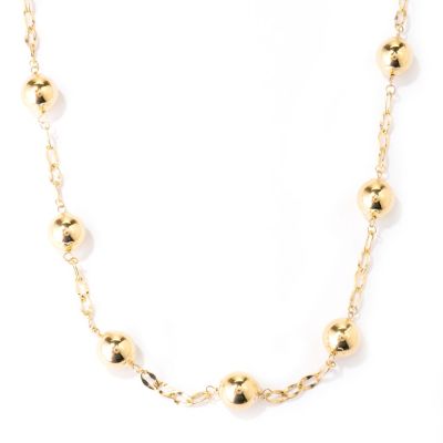 VIALE 18K GOLD 24" SATIN STATION NECKLACE