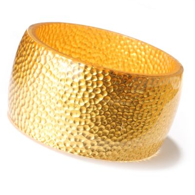 IDS ORO PURO RESIN & 24K GOLD FOIL HAMMERED DETAIL BANGLE