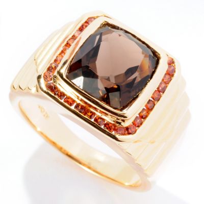 125-018 - NYC II Men's 5.19ctw Smoky Topaz & Mocha Zircon Ring