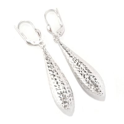 SS/P EAR DIAMOND-CUT TEARDROP