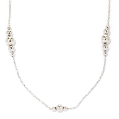 125-037 - Palatino&trade; Platinum Embraced&trade; 28'' Graduated Bead Station Necklace