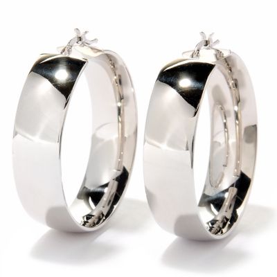 125-045 - Palatino&trade; Platinum Embraced&trade; High Polished Wide Hoop Earrings 