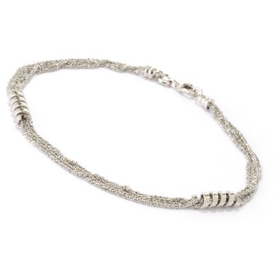 SS/P ANKLET MULTI STRAND MARGHERITA & SPIRAL LINK STATION