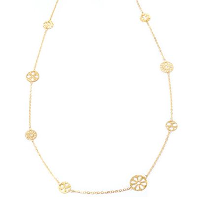 VIALE 18K 36" ORZATTINA CHAIN W/ DIAMOND CUT ROUND STATIONS