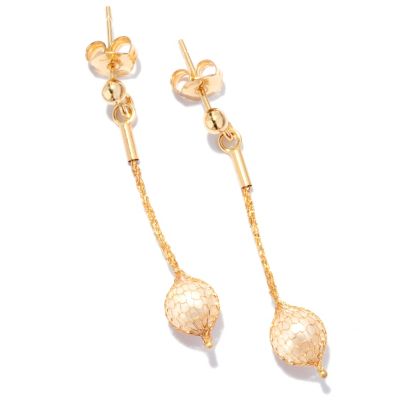 14K SILK ORO FWP DROP EARRING