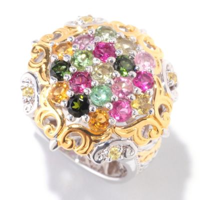 SS/PALL RING MULTI-TOURMALINE