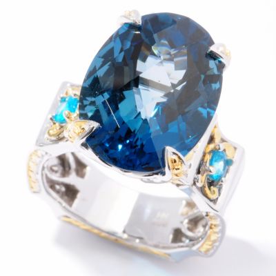 125-121 - Gems en Vogue II 18 x 13mm Checkerboard Cut Gemstone ''Victress'' Ring