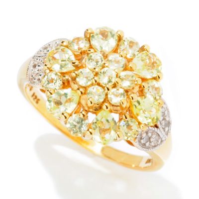 125-142 - NYC II 1.56ctw Chrysoberyl & Diamond Flower Ring 