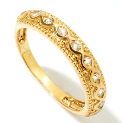 14K YG 10 STONE STACK RING