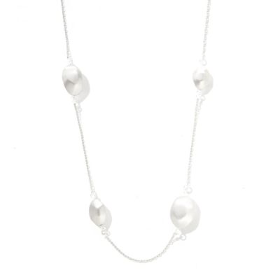125-238 - SempreSilver&trade; 24'' Electroform Satin Finished Station Necklace  