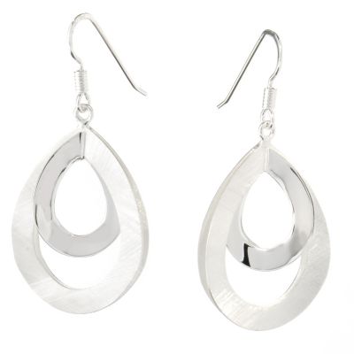 SEMPRESILVER SATIN/POLISHED DROP EARRINGS