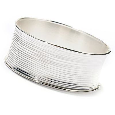 SEMPRESILVER DIAMOND CUT TEXTURED BANGLE