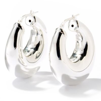 SEMPRESILVER ELECTROFORM HOOP EARRINGS