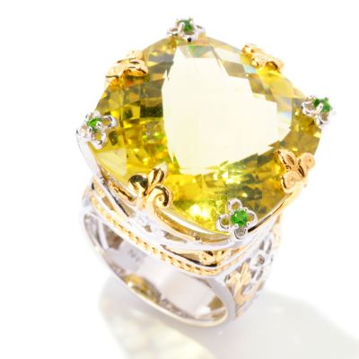 125-272 - Gems en Vogue II 29.07ctw Ouro Verde & Chrome Diopside Ring 