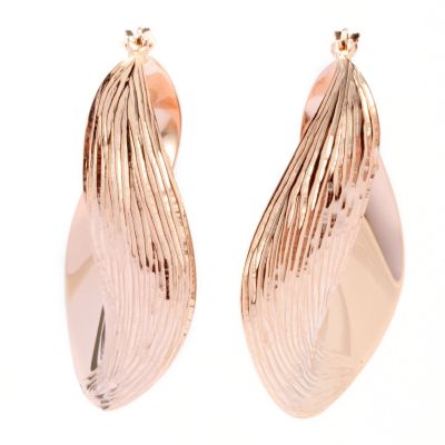 125-317 - Portofino Gold Embraced&trade; Textured & Twisted Hoop Earrings