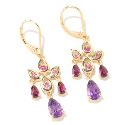 SS/P EAR RUBELLITE, PINK TOURM, BRAZ GARNET, & AMY CHANDELIER