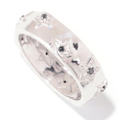 SS/P RING .10CT WHITE DIAMOND STAR ETERNITY BAND