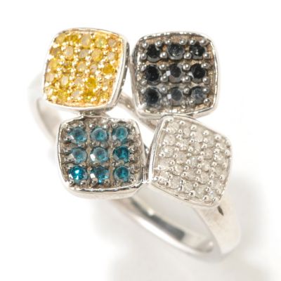 SS MULTI SHAPE AND FANCY COLOR RING