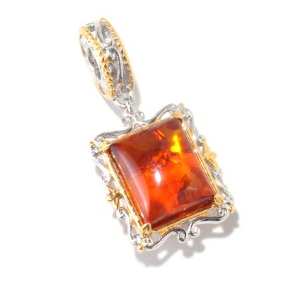 SS/PALL CHARM BALTIC AMBER CUSHION DROP