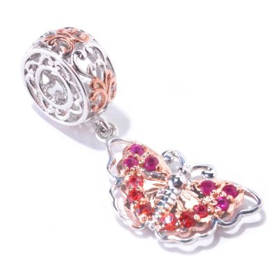 125-372 - Gems en Vogue II Ruby & Orange Sapphire Butterfly Charm 