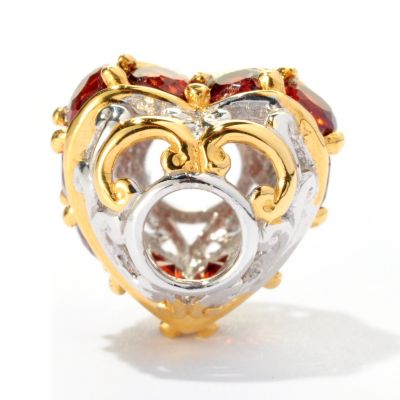 125-374 - Gems en Vogue II 1.40ctw Garnet 10-Stone "Amore" Heart Charm