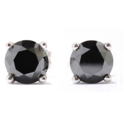 125-396 - Diamond Treasures Sterling Silver 1.50ctw Black Diamond Stud Earrings