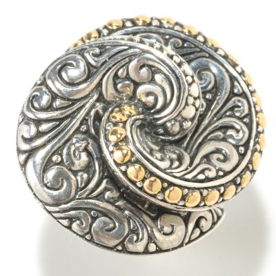 SS/18K SWIRL RING