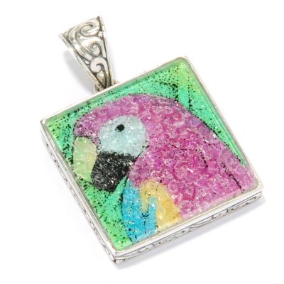 125-405 - Artisan Silver by Samuel B. Crushed Multi Gemstone Tiger Pendant