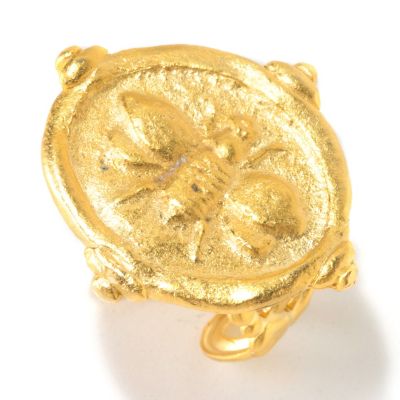 125-444 - Meghan Browne Style Gold-tone Adjustable "Christen Bee" Ring 