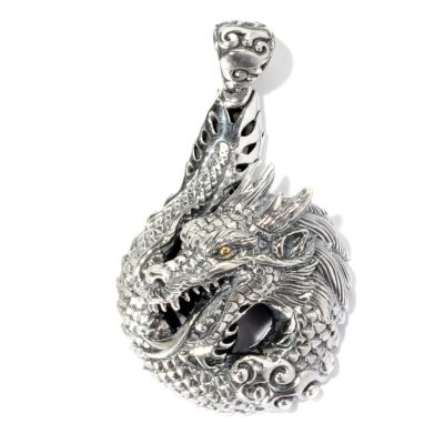 125-447 - Artisan Silver by Samuel B. Polished Dragon Pendant