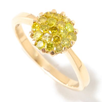 14K YG YELLOW DIAMOND FLOWER CLUSTER SOL