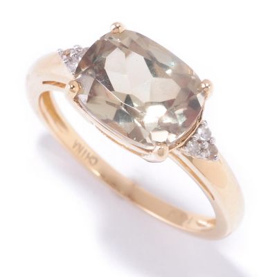14K YG CUSHION CUT RING ZULTANITE 10X8