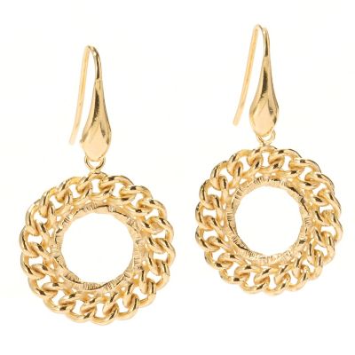 SS/18KGP EAR CURB LINK CIRCLE DROP