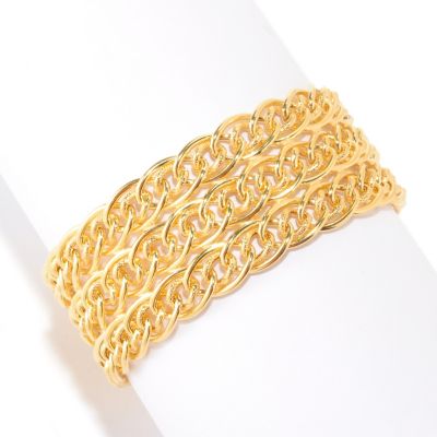 SS/18KGP BRAC 3-ROW w/ SPRING RING CLASP