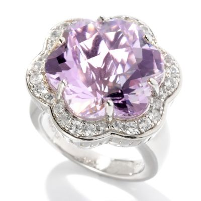 SS/PLAT RING SPECIAL-CUT ROSE DE FRANCE AMETHYST & WHT SAPH