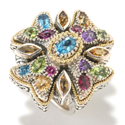 125-525 - Sterling Artistry by EFFY 3.45ctw Multi Gemstone Cross Ring