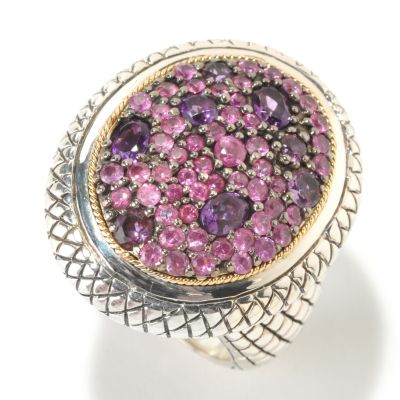 125-537 - Sterling Artistry by EFFY 2.51ctw Pink Sapphire & Amethyst Ring