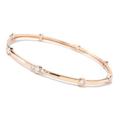 125-561 - Sonia Bitton for Brilliante&reg; 1.92 DEW Round Cut Bezel Set Station Bangle Bracelet 