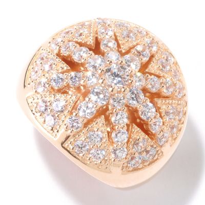 SB SS/18K GP ROUND CUT STARBURST RING