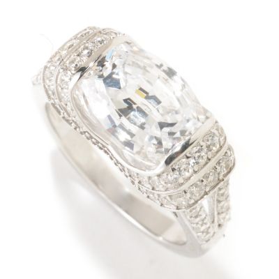 BLTA SS/PLAT TENSION SET FANCY OVAL & ROUND CUT SPLIT SHANK RING