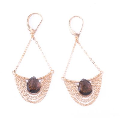 KA - SS/18KGP EAR GEM & MULTI-CHAIN SWAG DROP LEVER BACK