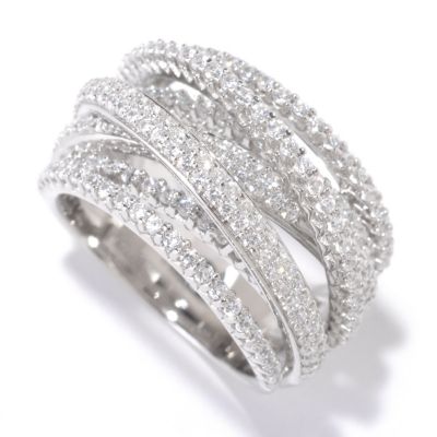 SB SS/CHOICE ROUND CUT LAYERED OVERLAPPING RING
